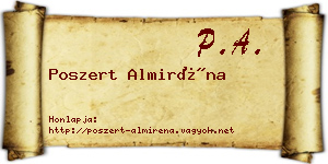 Poszert Almiréna névjegykártya